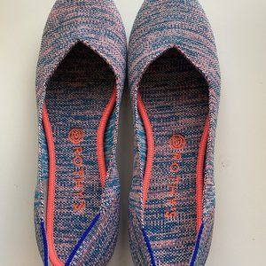 Rothy's The Flat in blue/pink